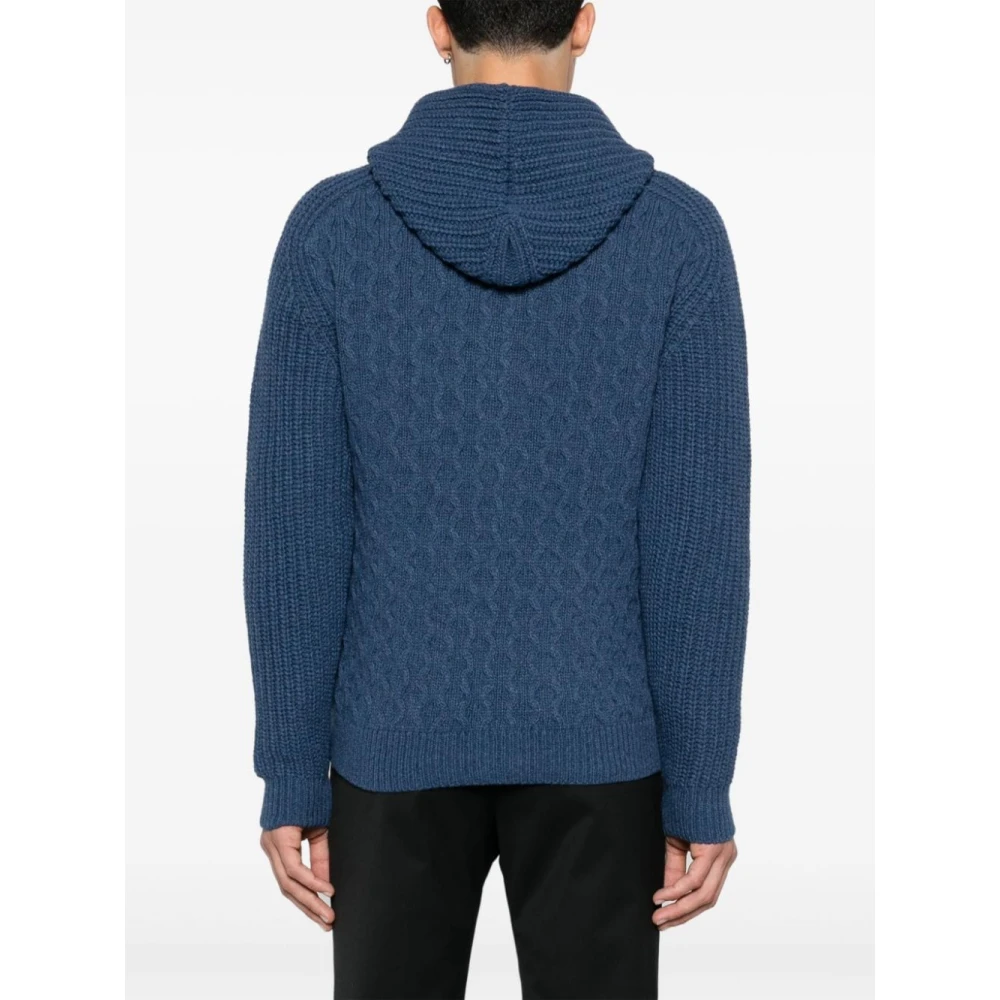 Tagliatore Navy Wollen Blend Ritsvest Blue Heren