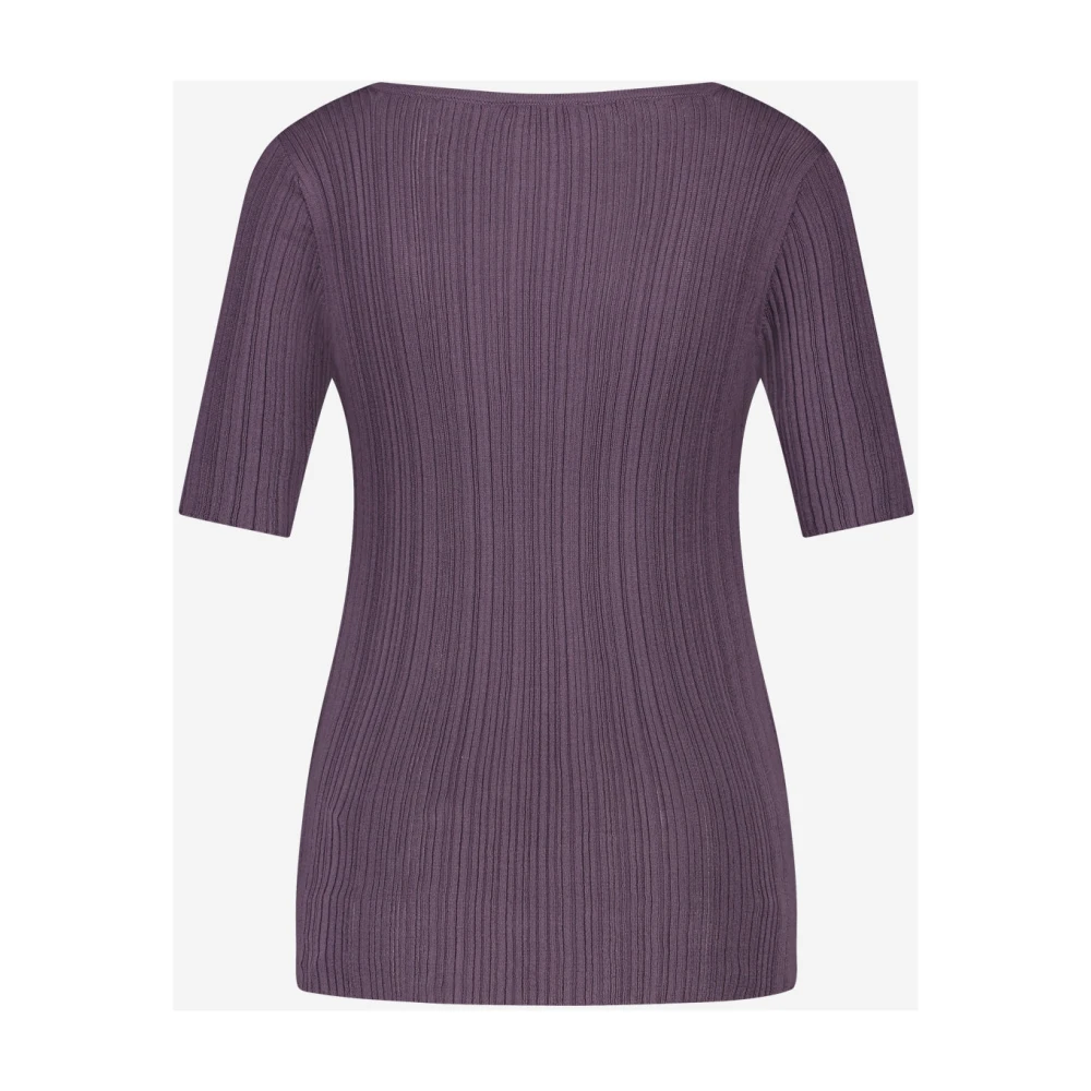Jane Lushka V-Hals Slim Fit Shirt Purple Dames
