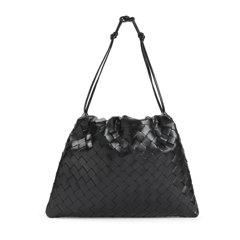 Bottega Veneta Zwarte Kalfsleren Trekkoordzak Black Dames