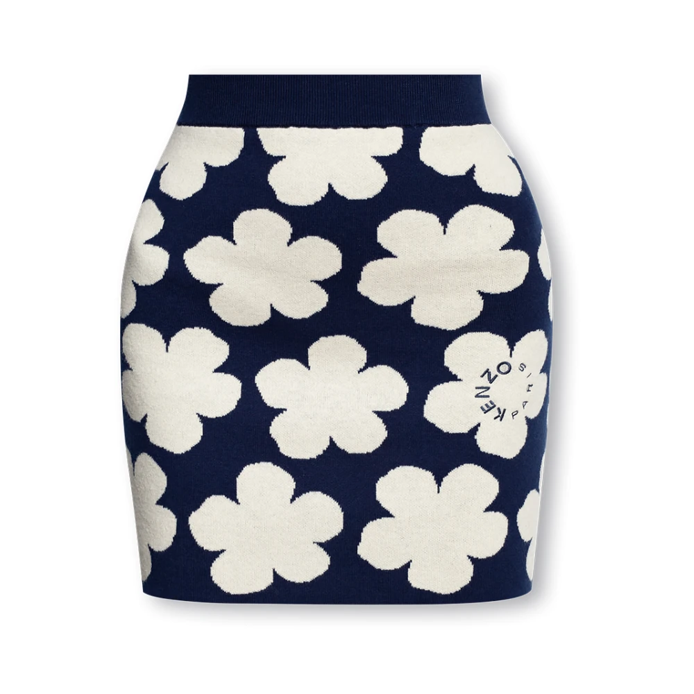 Kenzo Women's Blue Short Skirts, M, Patterned Skirt