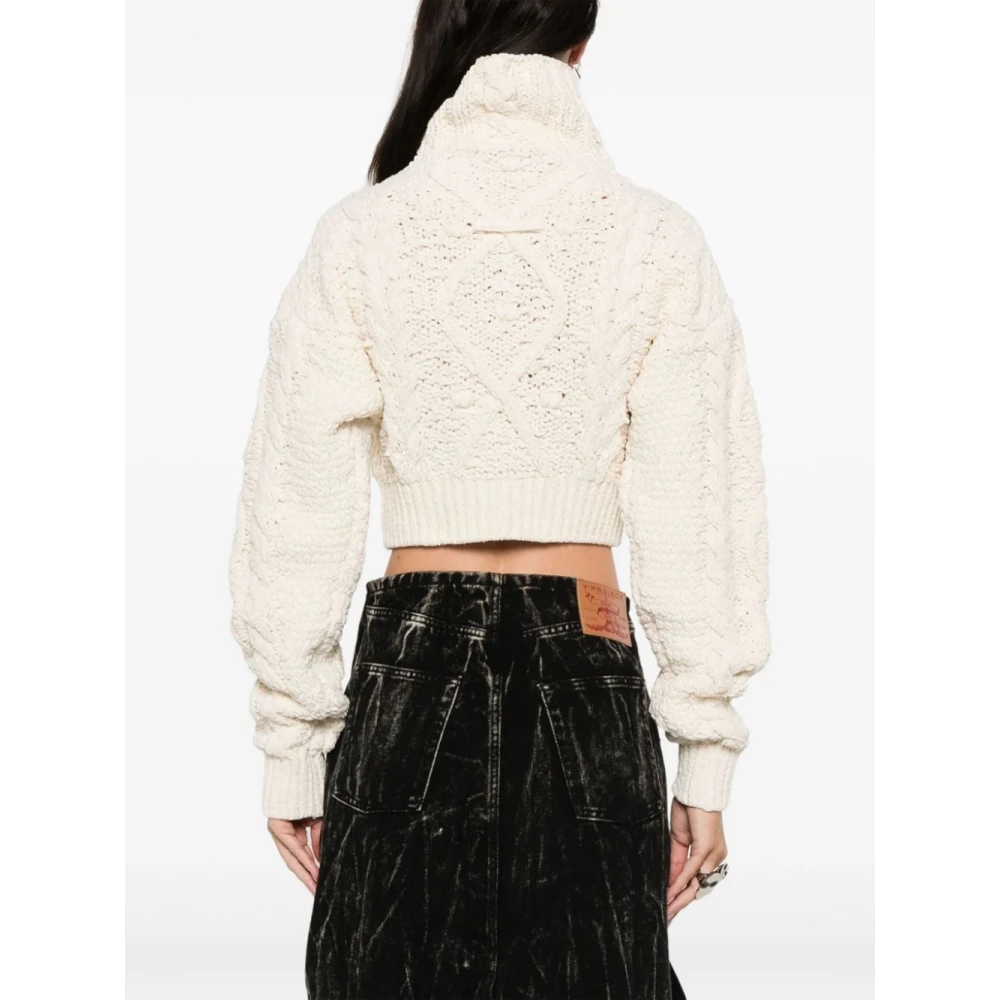 Jean Paul Gaultier Chunky Gebreide Coltrui Sweater Beige Dames