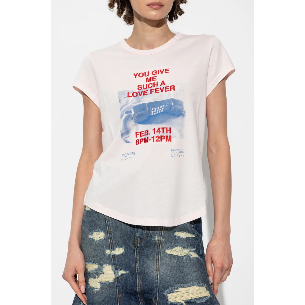 Zadig & Voltaire T-shirt met Woop-logo Pink Dames
