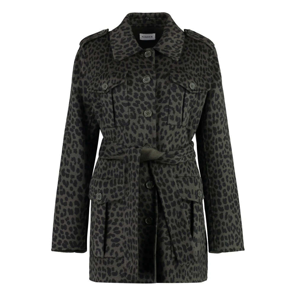 P.a.r.o.s.h. Wollen Blazer met Klepzakken Multicolor Dames