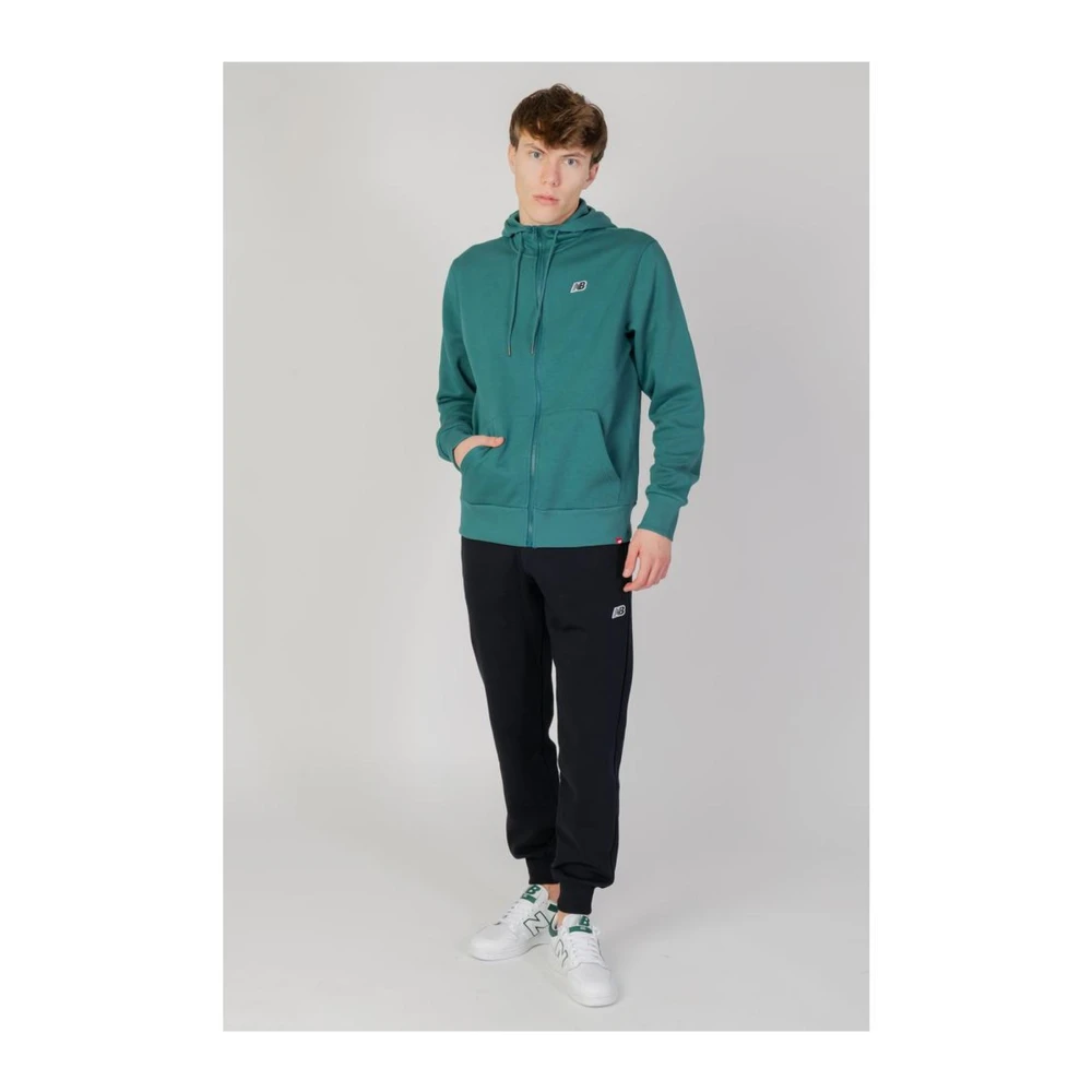 New Balance Katoenen Hoodie Trui Green Heren