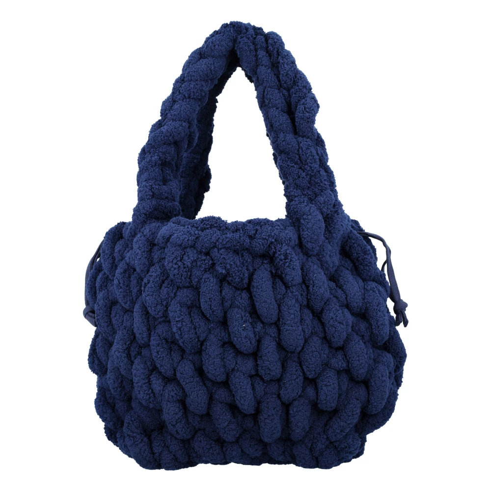 JW Anderson Navy Shearling Deken Tas Blue Dames