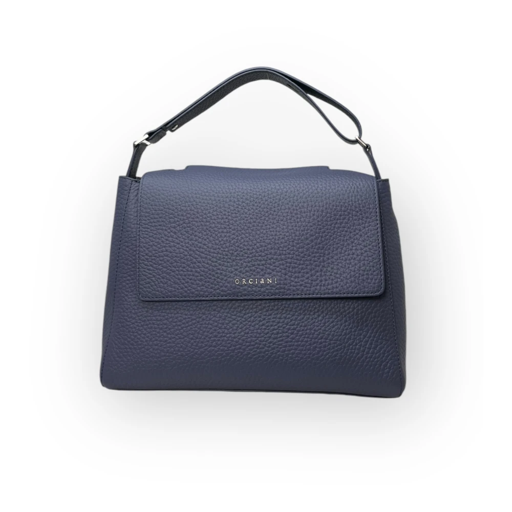 Orciani Blauwe Leren Handtas Sveva Soft Blue Dames