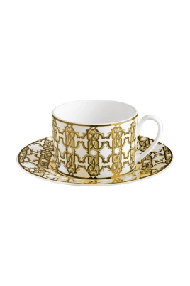 Guld Monogram Tekoppar Presentförpackning