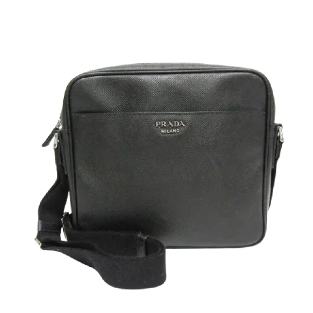 Prada Vintage Pre-owned Leather prada-bags Black Heren