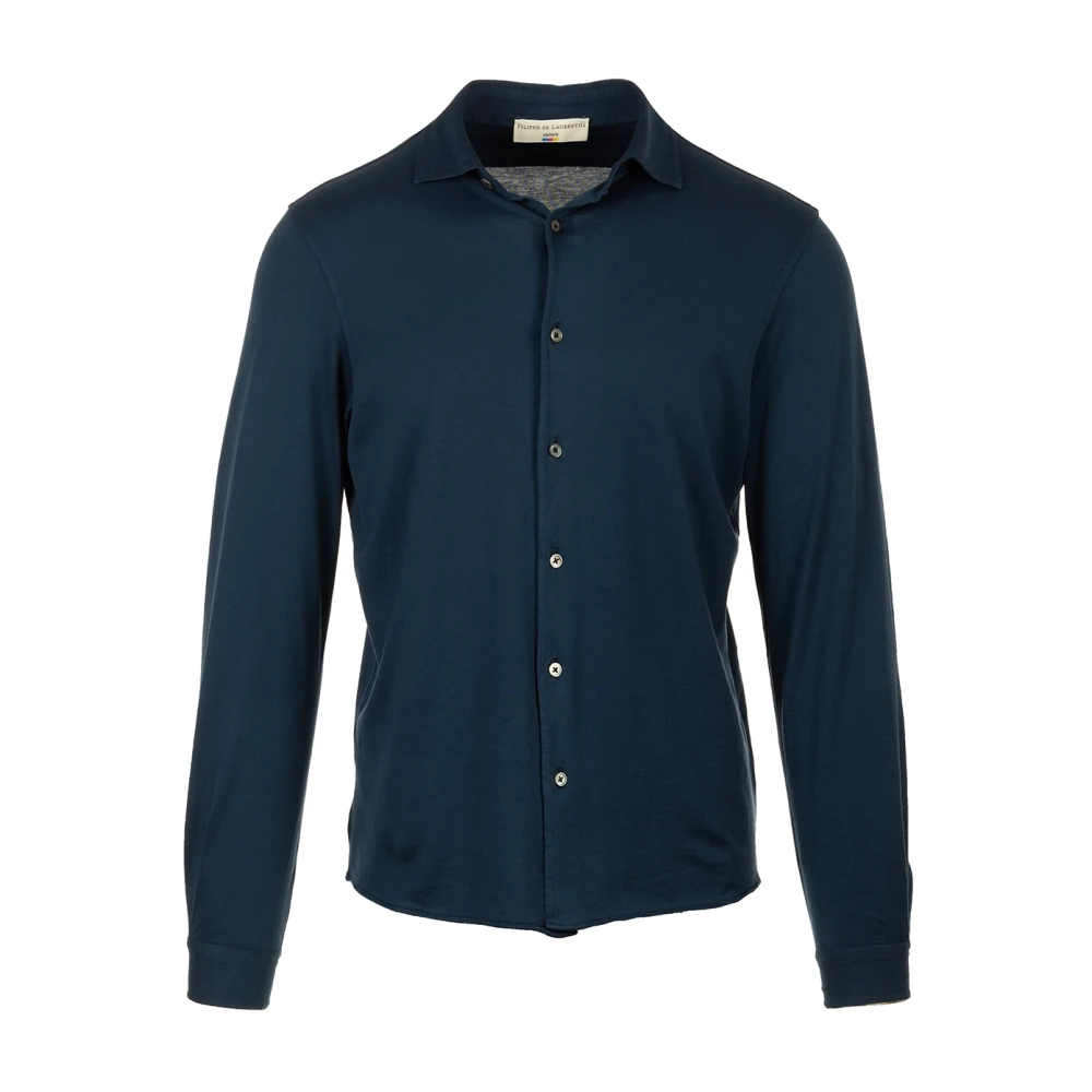 Filippo De Laurentiis Klassieke Blauwe Overhemd Blue Heren