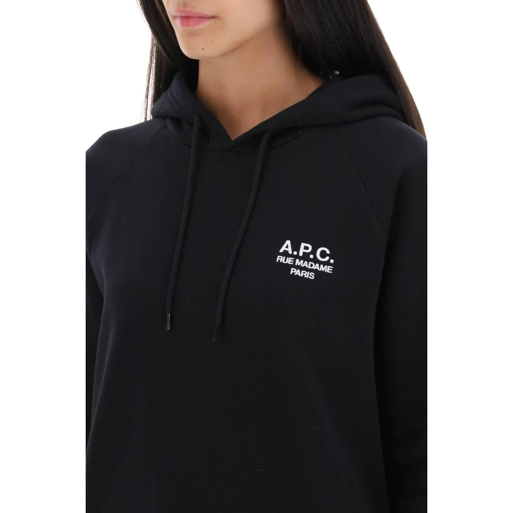 A.p.c. Hoodie met geborduurd logo en verstelbare capuchon Black Dames