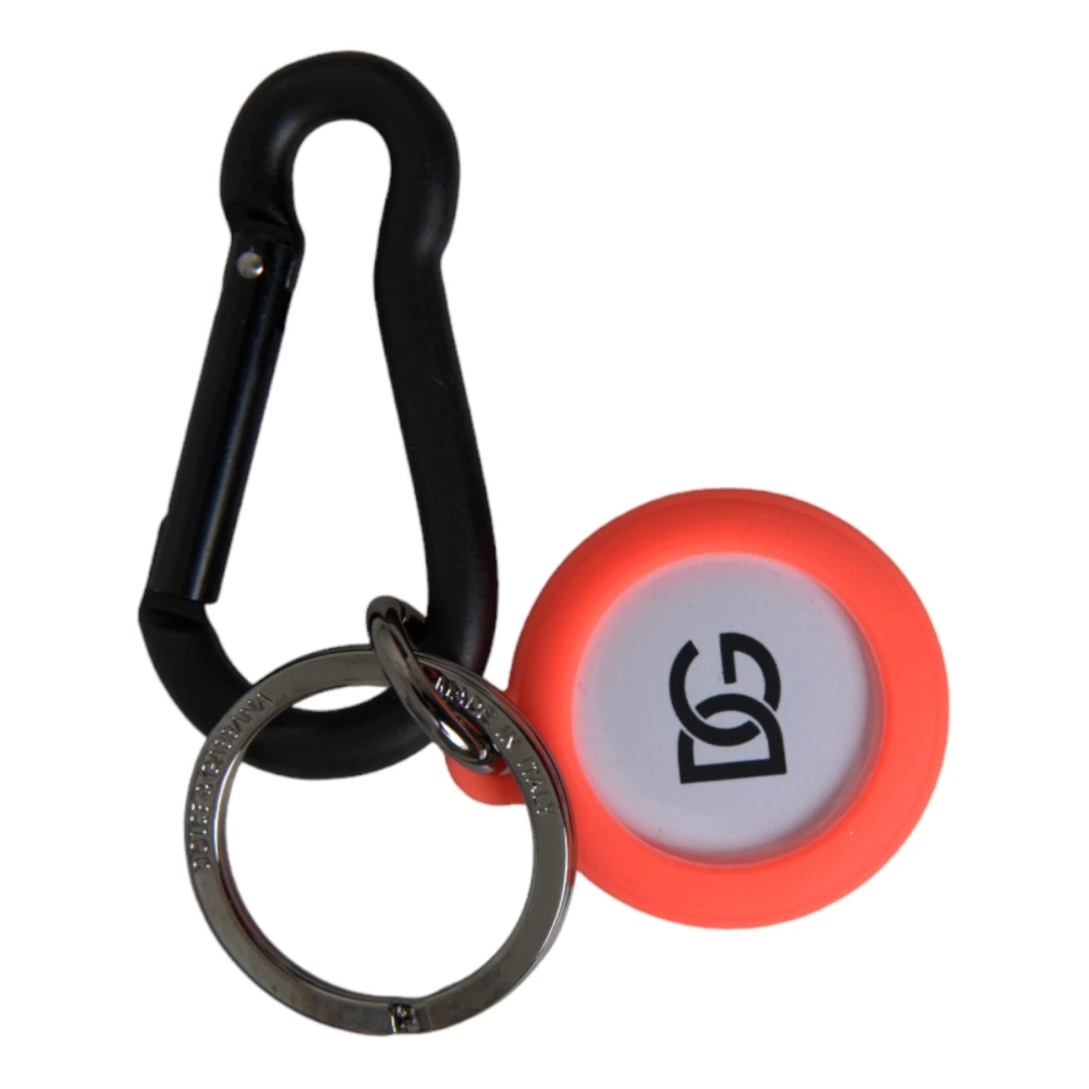 Dolce & Gabbana Rood Oranje Rubber Logo Sleutelhanger Orange Unisex