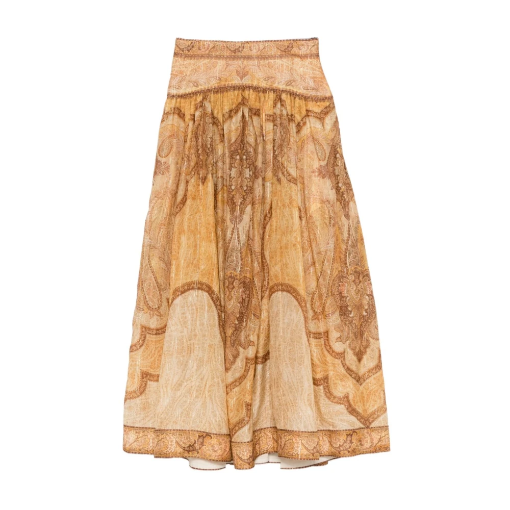 Zimmermann Women's Yellow Midi Skirts - Maxi Skirts - S - Skirts
