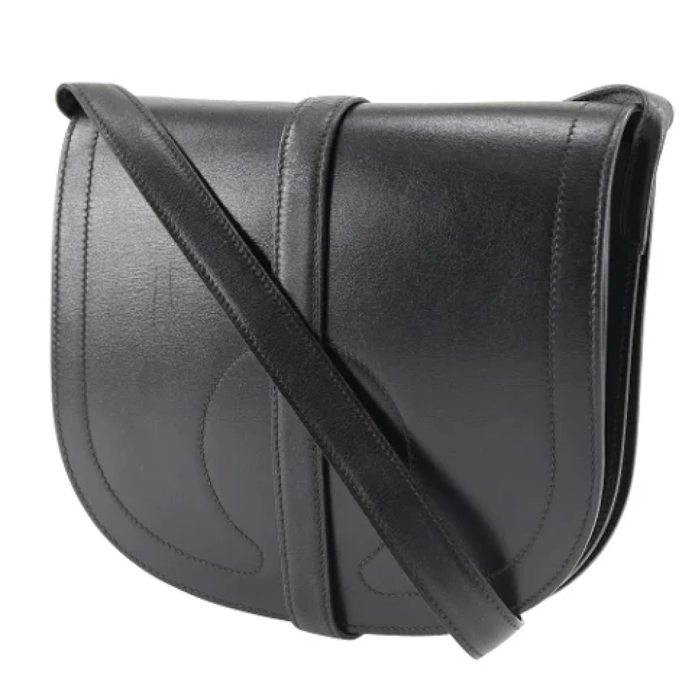 Hermès Vintage Pre-owned Leather shoulder-bags Black Dames