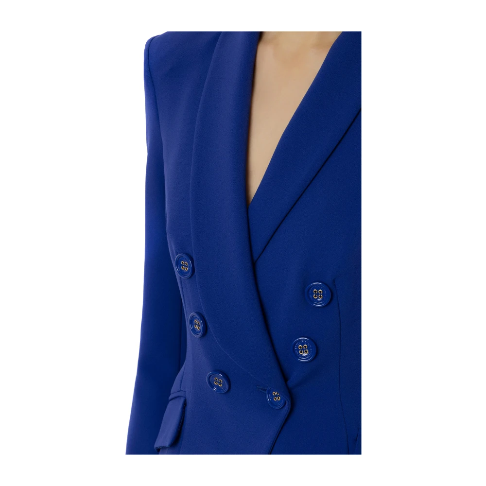 Elisabetta Franchi Blauwe Blazer voor Vrouwen Ss24 Blue Dames