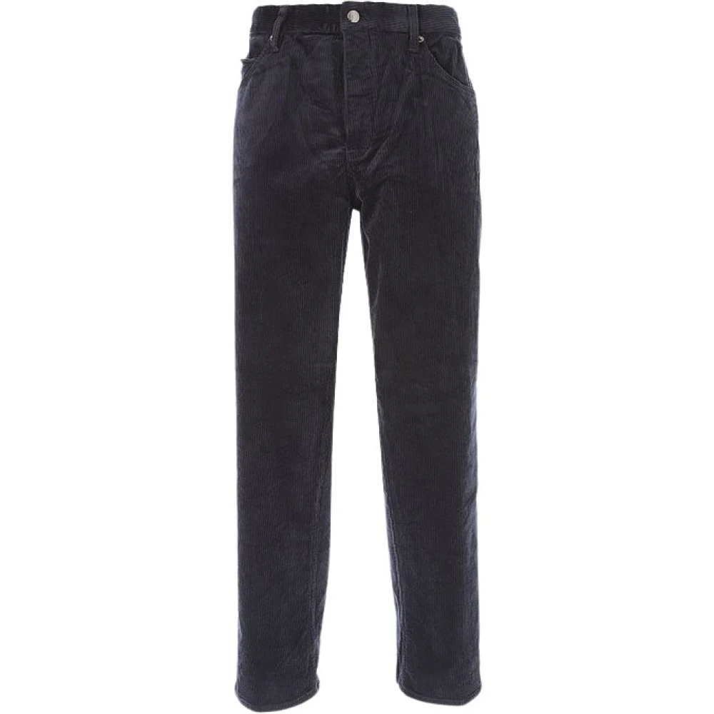Emporio Armani Geribbelde en Fluweelachtige Jeans Blue Heren