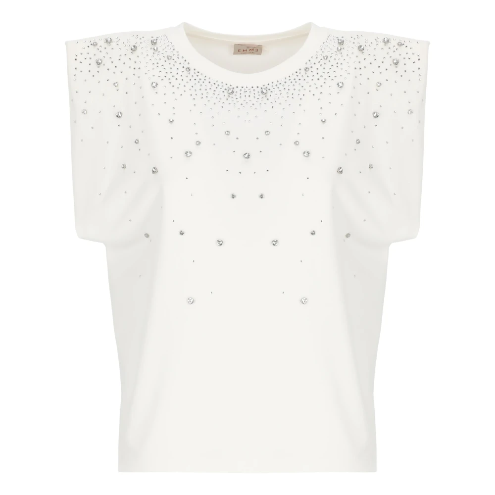 Marella Vrouw Wit Tops Dames, S, Katoen, Linea Emme T-Shirt