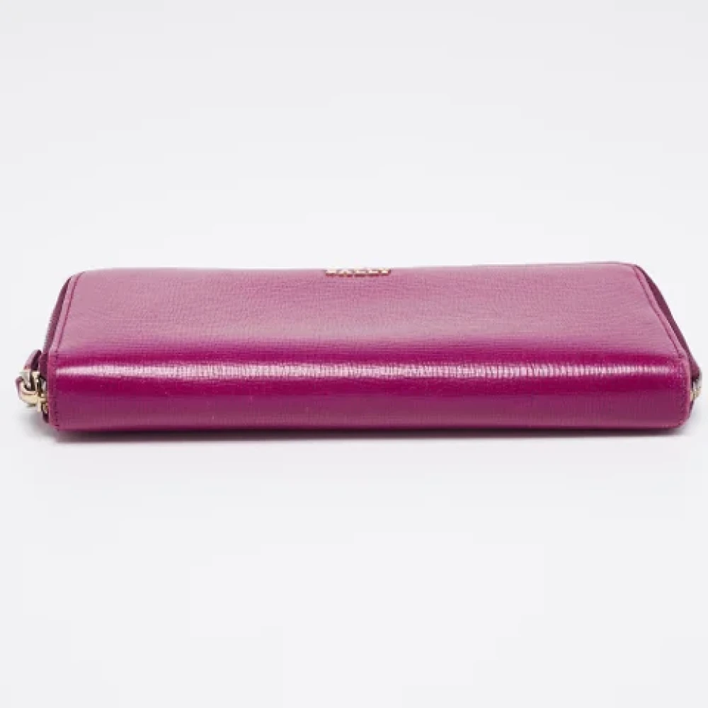 Bally Pre-owned Leather wallets Purple Dames