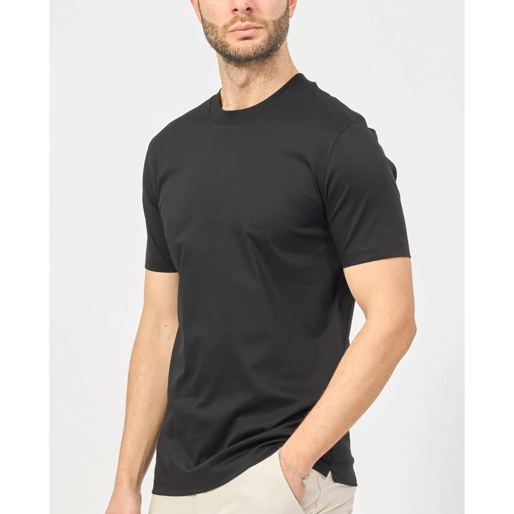Hugo Boss Zwart Katoenen Ronde Hals T-shirt Black Heren