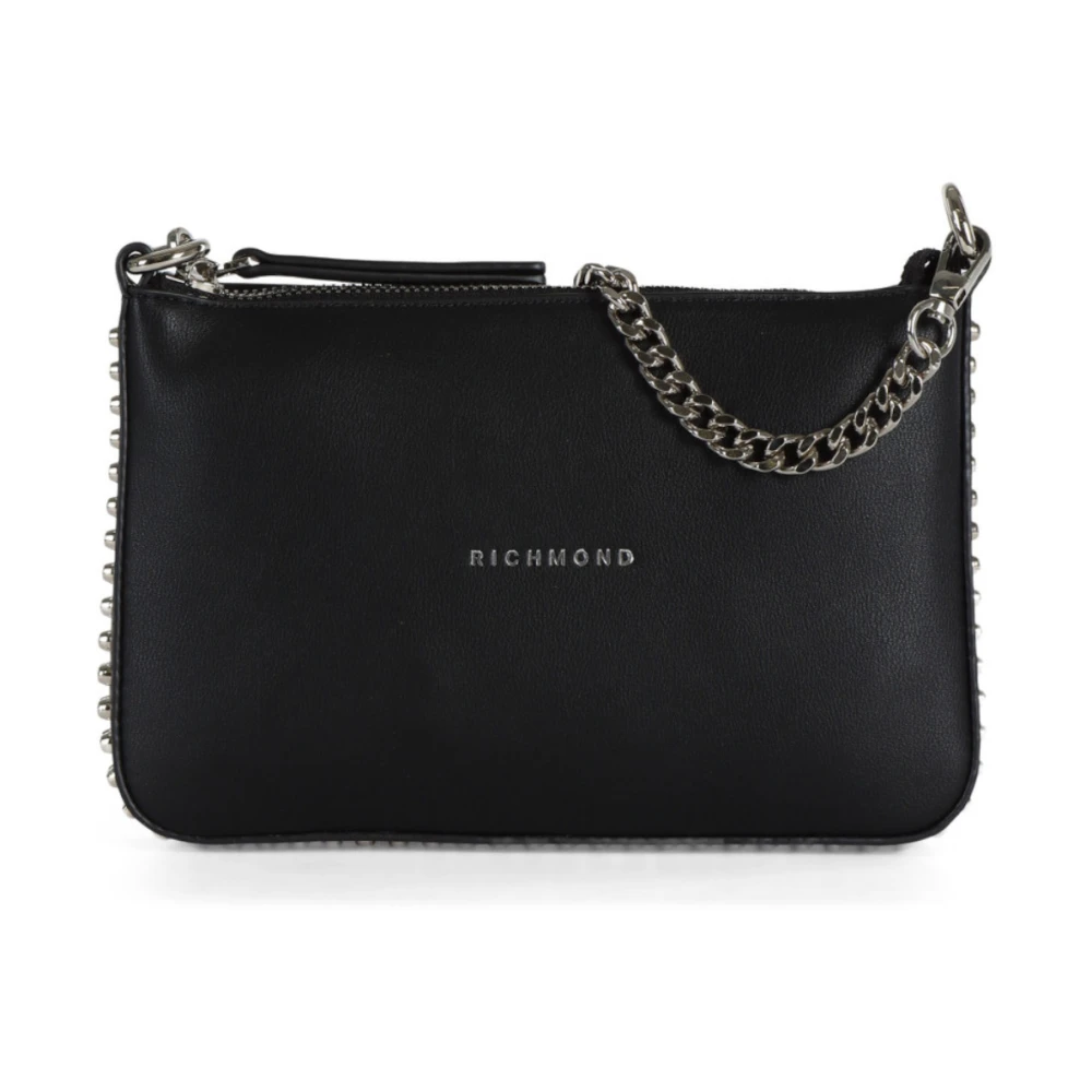 John Richmond Schoudertas met Studs en Logo Detail Black Dames