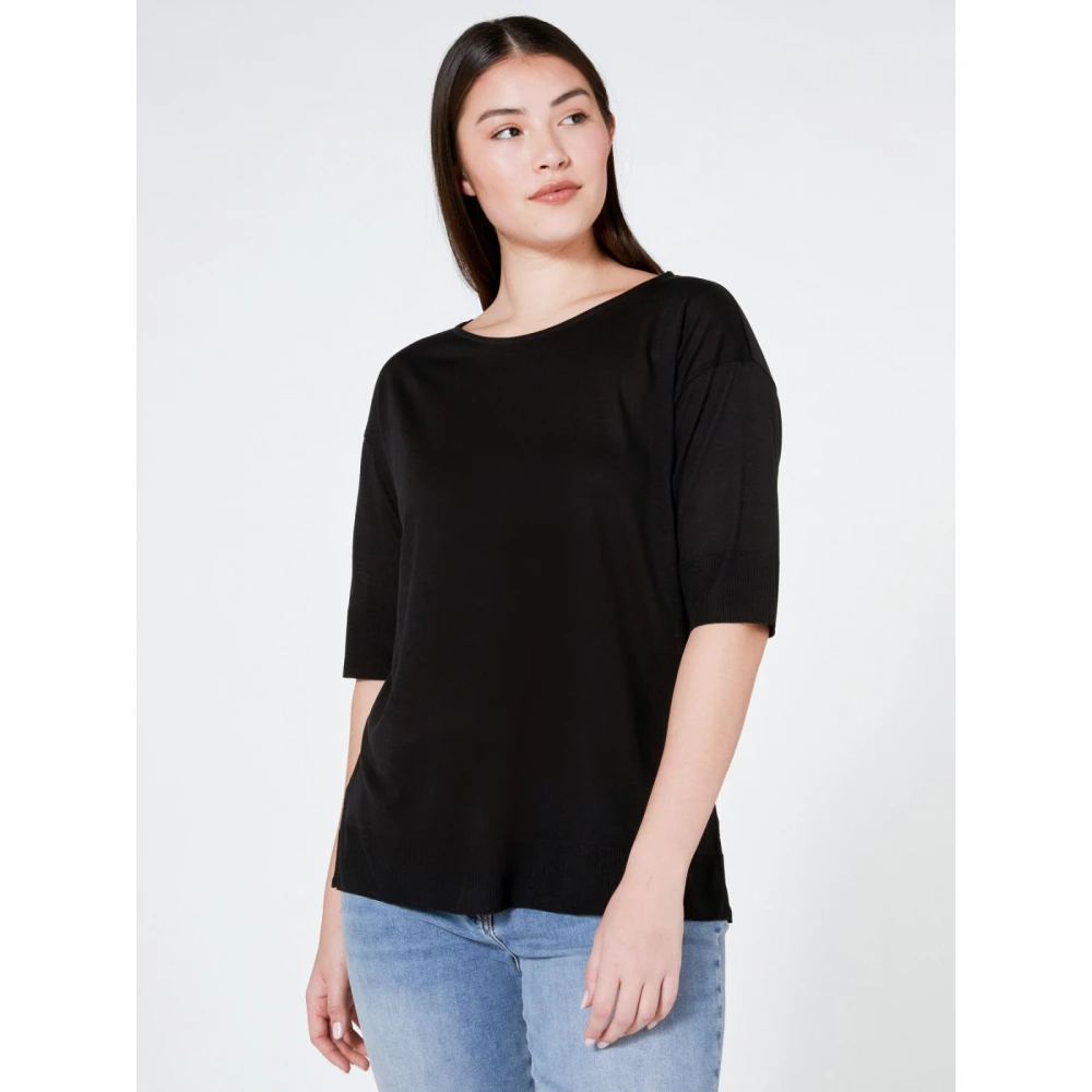 Elena Mirò Stijlvolle T-Shirt voor Vrouwen Black Dames
