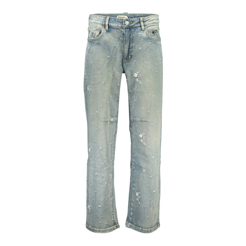 Desigual , Straight Fit Jeans, Female, Blue, Xl, Shine Straight Jeans