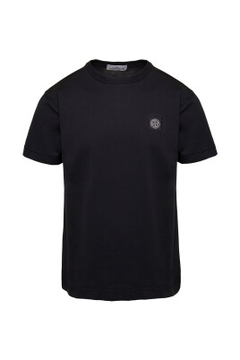 sort-logo-patch-bomuld-t-shirt
