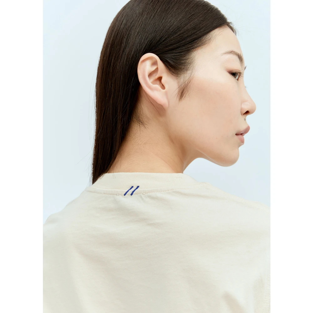 Burberry Katoenen T-shirt met EKD-patch Beige Dames