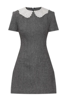 Herringbone Flared Mini Dress