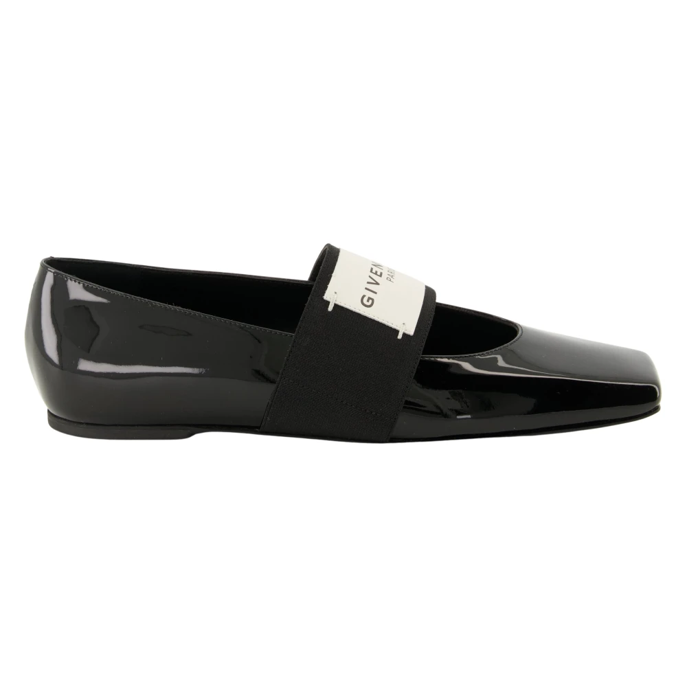 Givenchy Women's Black Ballerina Shoes, 4 Uk, Sliced Square Ballerinas
