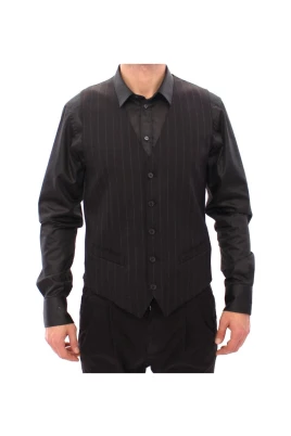 Pinstripe Wool Vest
