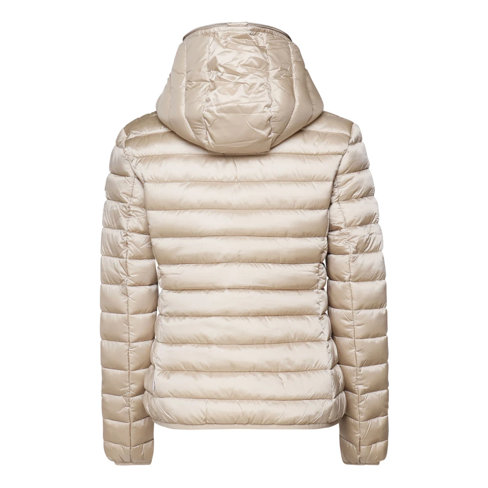 Save The Duck Gewatteerde Hoodie met Dubbele Rits Beige Dames