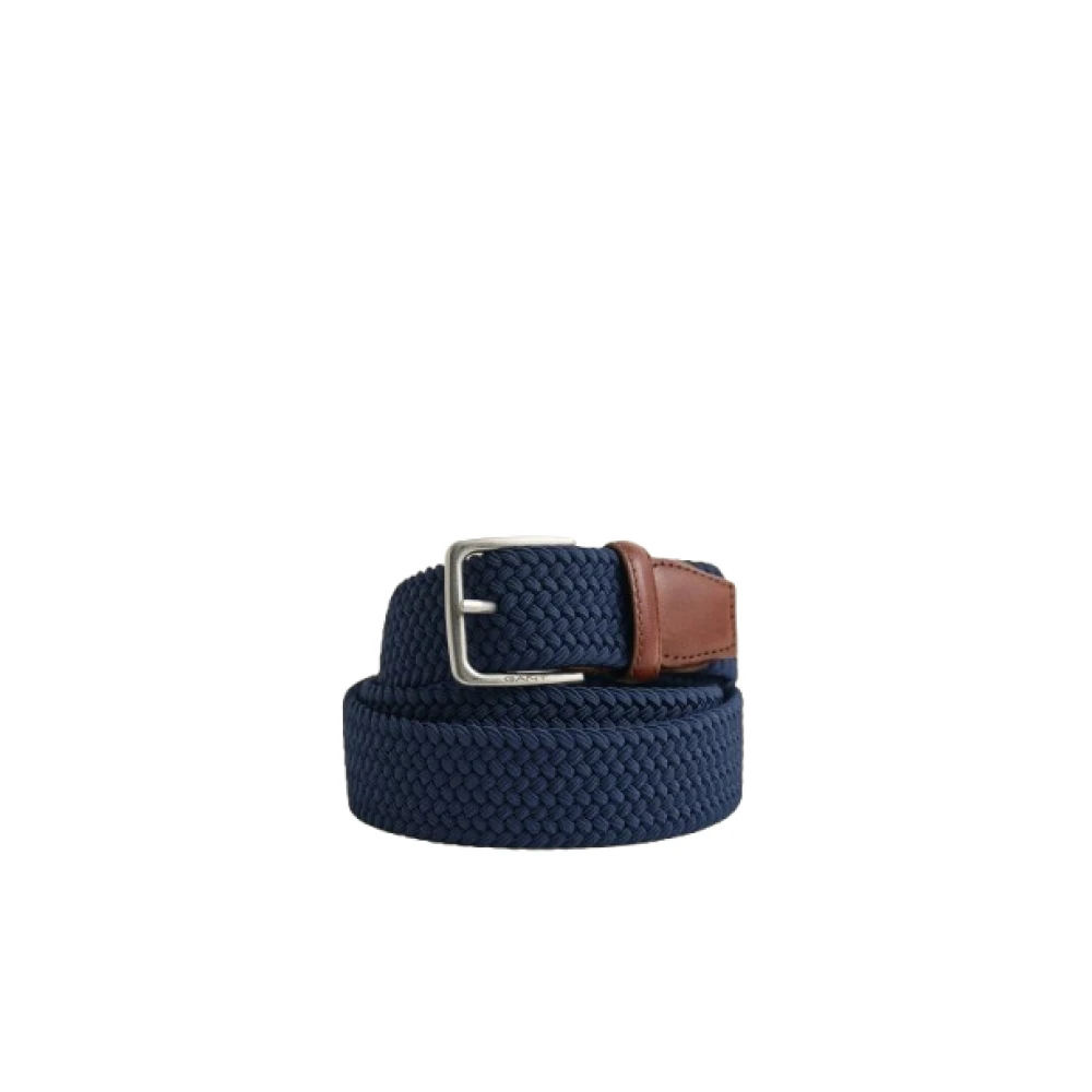 Gant Blue Belts, Male, 95 Cm, Braided Elastic Belt