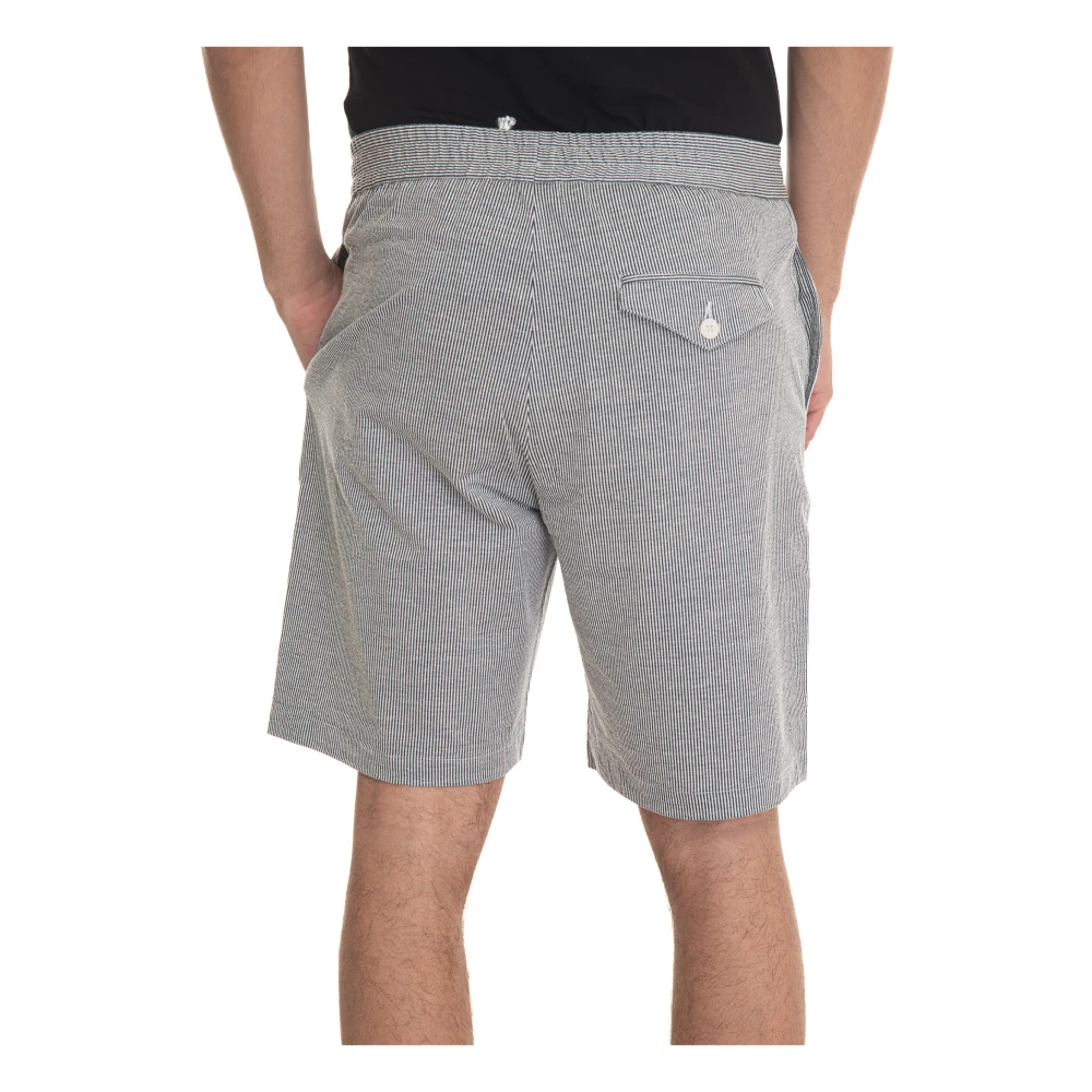 Hindustrie Gestreepte Bermuda Shorts Elastische Taille Blue Heren
