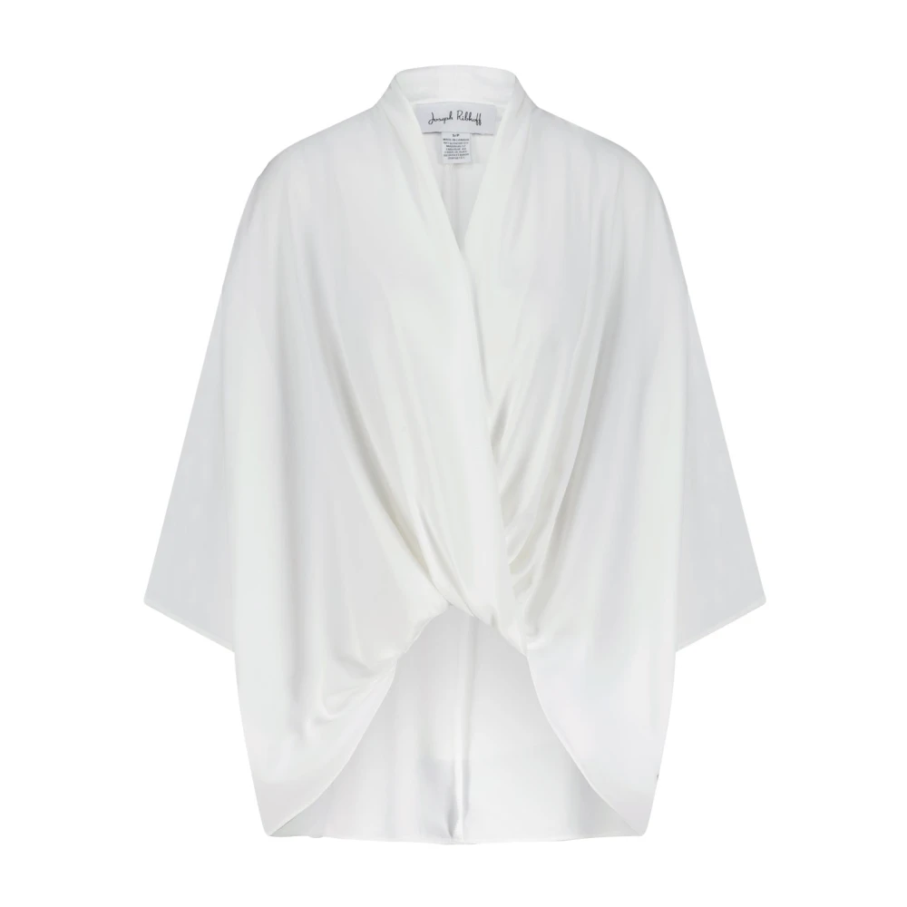 Joseph Ribkoff Wrap Style Oversized Blouse White Dames