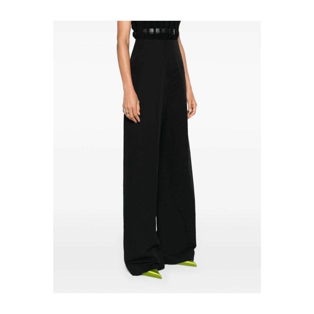 SPORTMAX Hoge Taille Zwarte Wijde Pijp Broek Black Dames