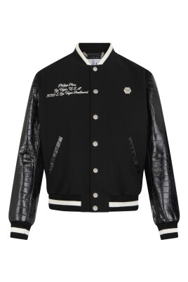 Veste Bomber En Cuir Philipp Plein - Couleur Gris, Pour Homme - Neuf Avec étiquettes