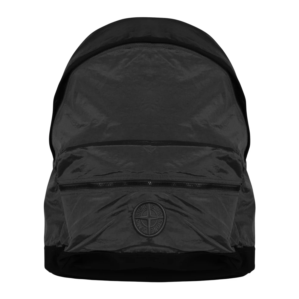 Stone Island Metalen Nylon Rugzak met ritssluiting Black Heren