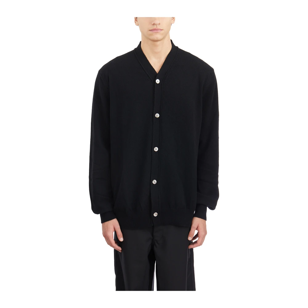 Comme des Garçons Lana Cardigan van Wol Black Heren