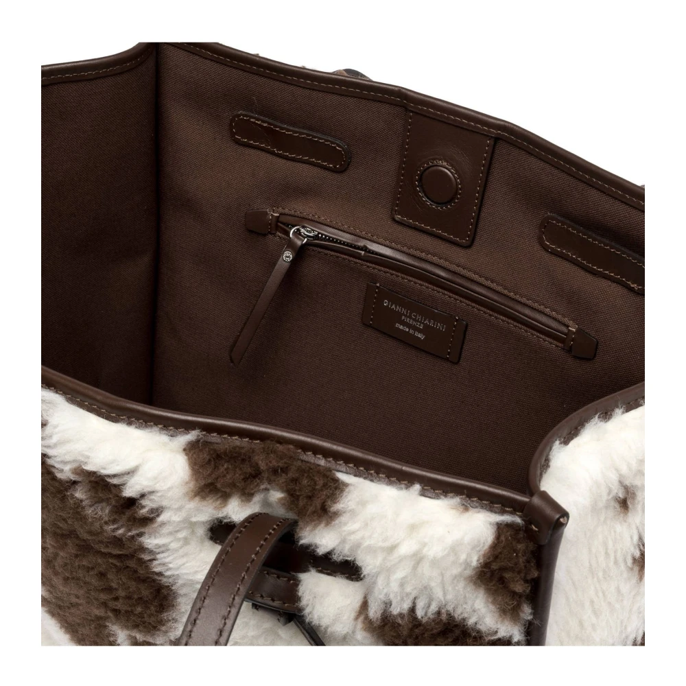 Gianni Chiarini Landelijke Stijl Faux Fur Shopper Multicolor Dames
