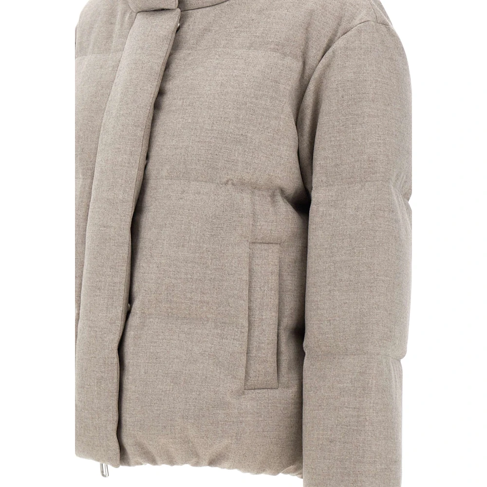 Duno Wollen Kasjmier Donsjack voor Dames Beige Dames