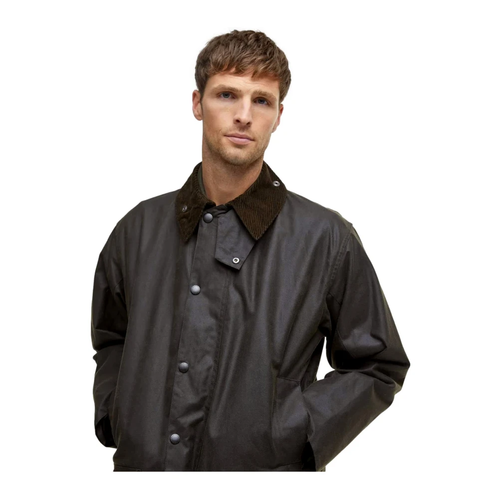 Barbour Classic Northumbria Waxed Jacket Olive Green Heren