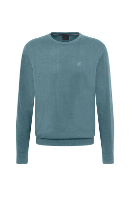 pull-en-coton-turquoise-avec-broderie-logo