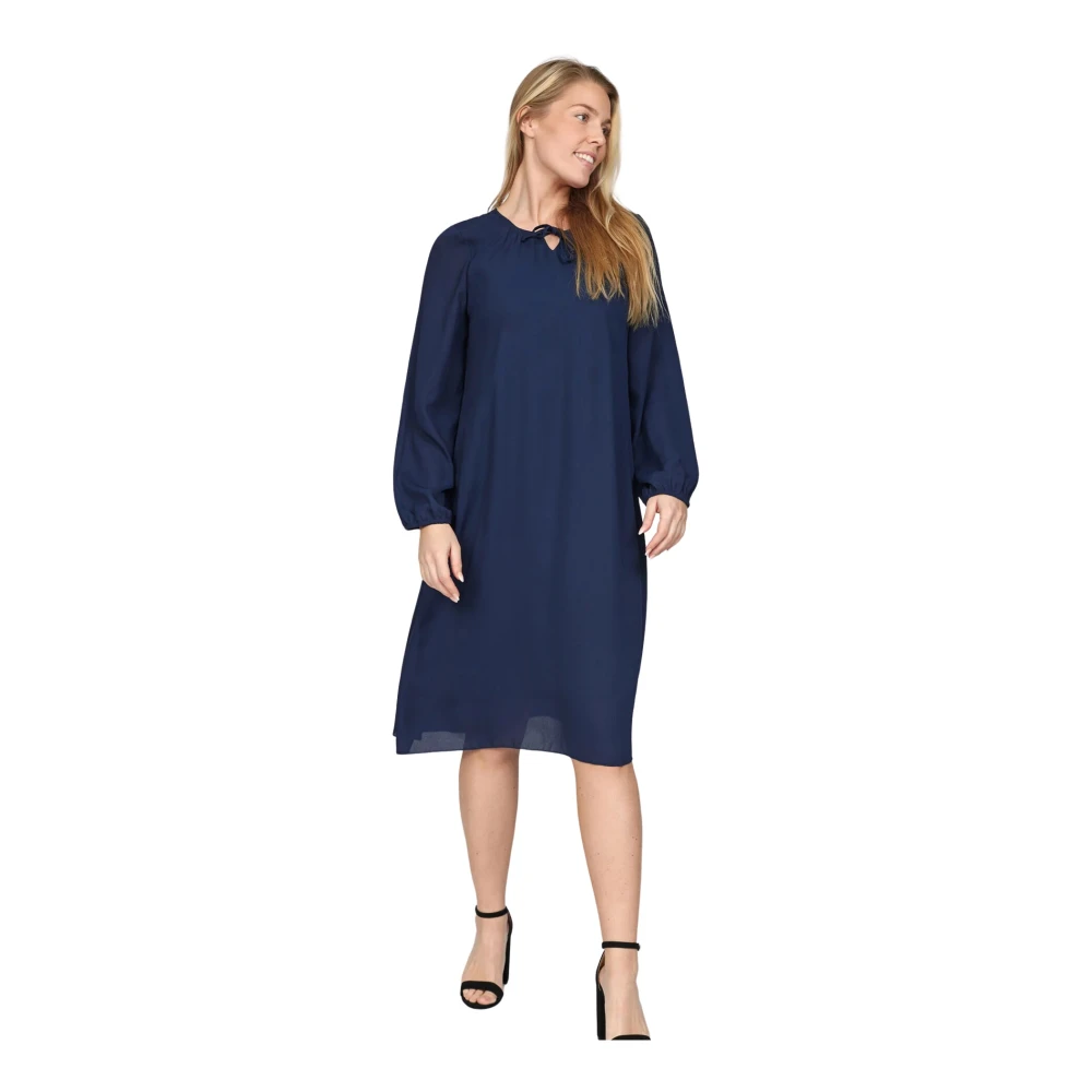 2-Biz Zomerjurk Midi met Bloemprint Blue Dames