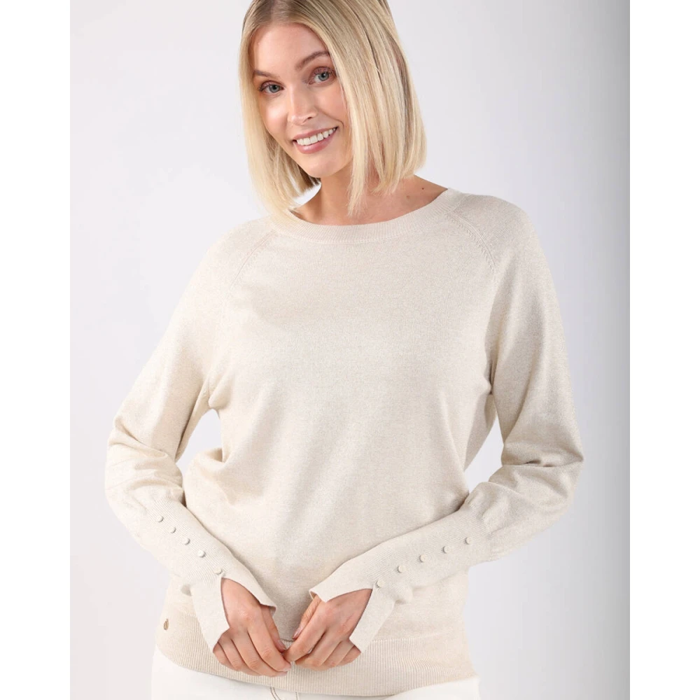Nukus Belle Lurex Pullover Sweater Beige Dames