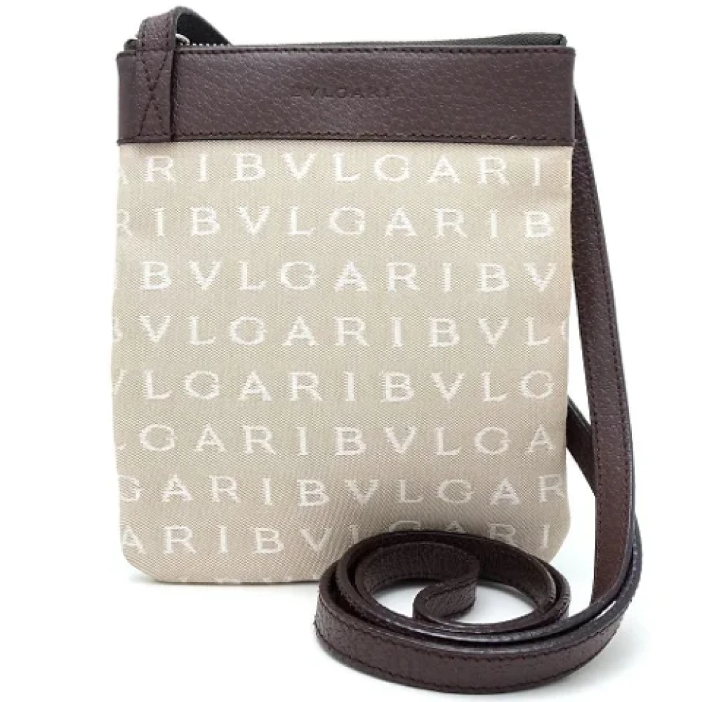 Bvlgari Vintage Pre-owned Canvas shoulder-bags Beige Dames