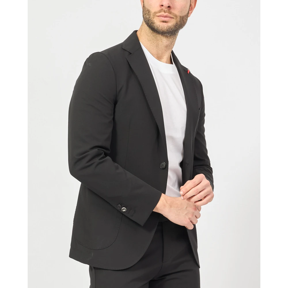 Mulish Zwarte Jurken Slim Fit Pak Black Heren