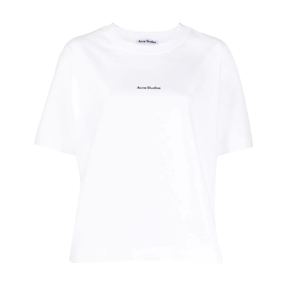 Acne Studios T-shirt med omvänt logotryck White, Dam
