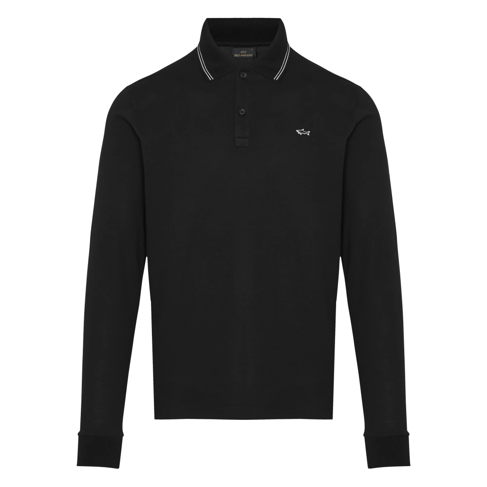 PAUL & SHARK Geborduurd Logo Katoenen Poloshirt Black Heren