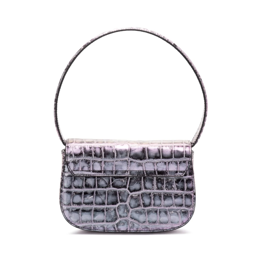 Diesel Blauwe Schoudertas met Krokodilleneffect Blue Dames