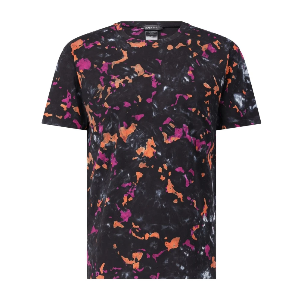 Avant Toi Katoenen T-shirt met abstract patroon Black Heren